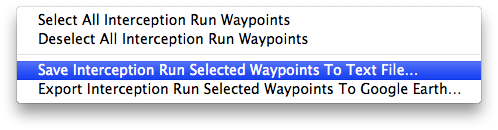 E-Flight Waypoint Selection Tab Contextual Menu