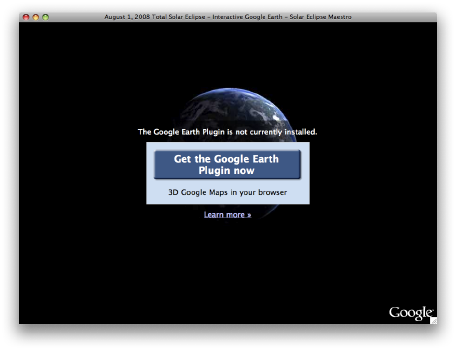 Google Earth Plug-In Installation Window