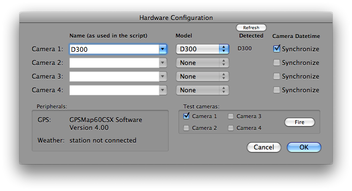 Hardware Configuration Dialog
