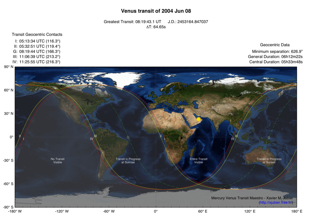 Visibility 2004 Transit Venus