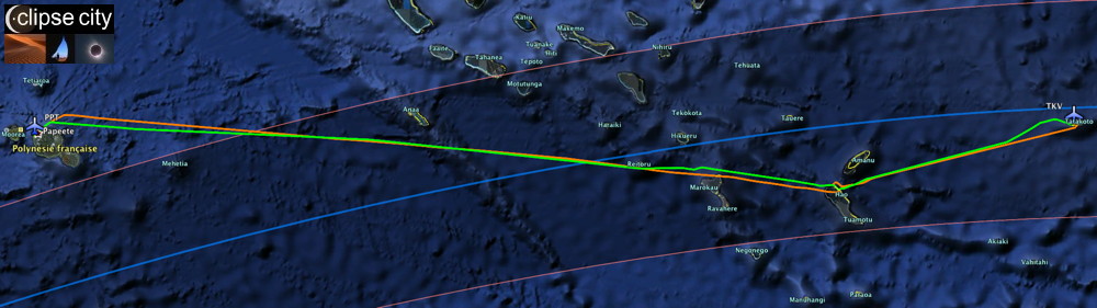 Tahiti Papeete Faa’a Tatakoto Tuamotu Archipelago French Polynesia Eclipse-City Flight Total Solar Eclipse 2010