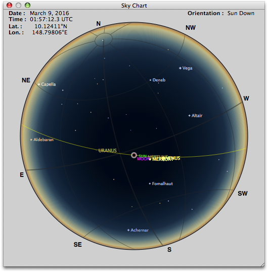 Micronesia Sky Simulation Total Solar Eclipse 2016