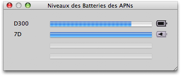 Fenêtre Niveau Batterie APN