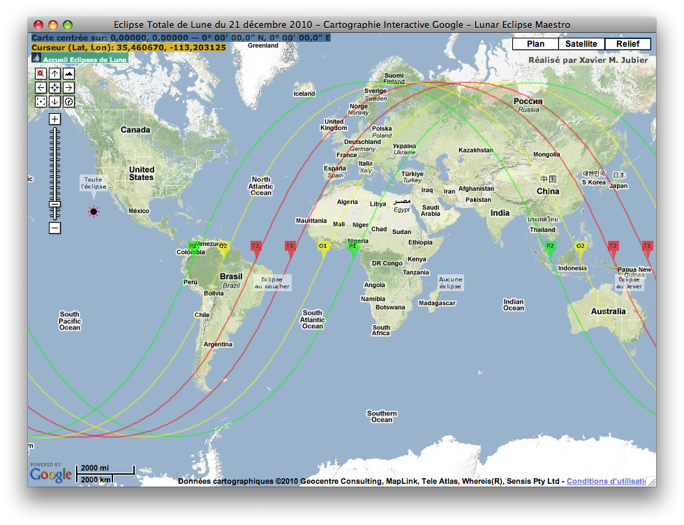 Fenêtre Google Maps Eclipse