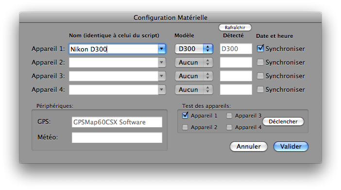 Dialogue Configuration Matérielle