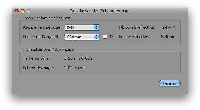 Fenêtre Calculatrice Echantillonnage Capteur