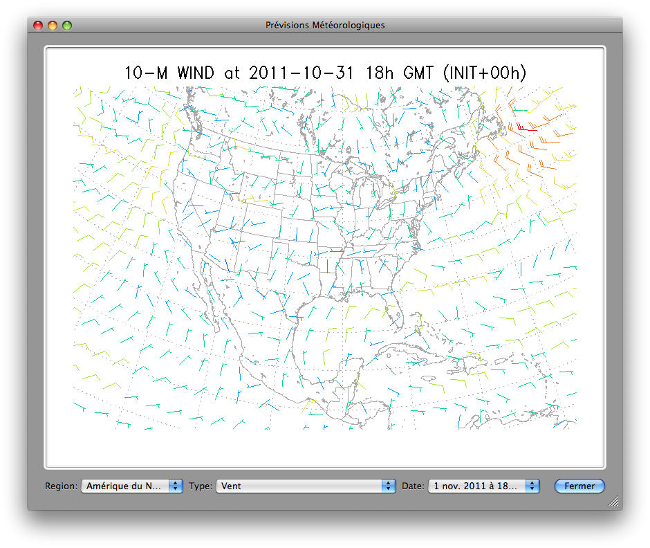 Fenêtre Prévision Météorologique Vent Vitesse Direction