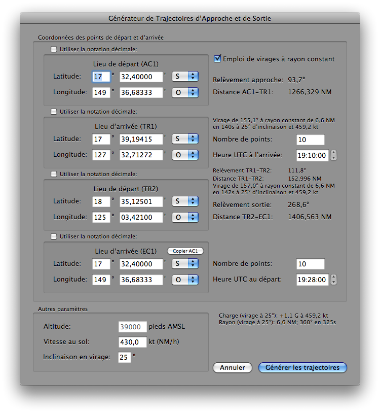 Dialogue E-Flight Paramètre Trajectoire Approche Sortie Vol Eclipse