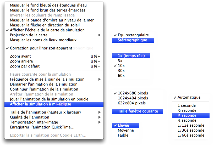 Menu Contextuel E-Flight Onglet Simulation Graphique Vol Eclipse