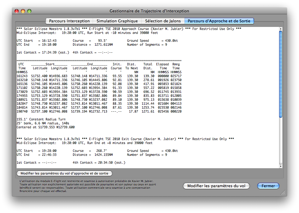 Dialogue E-Flight Gestionnaire Parcours Approche Sortie Vol Eclipse