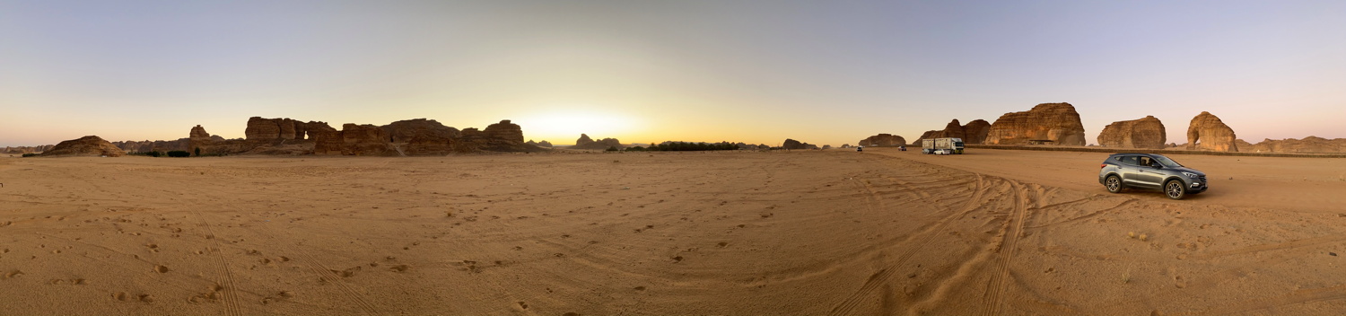 Panorama Bottle Arch Jabal Al Feel Elephant Rock Al-Ula Saudi Arabia