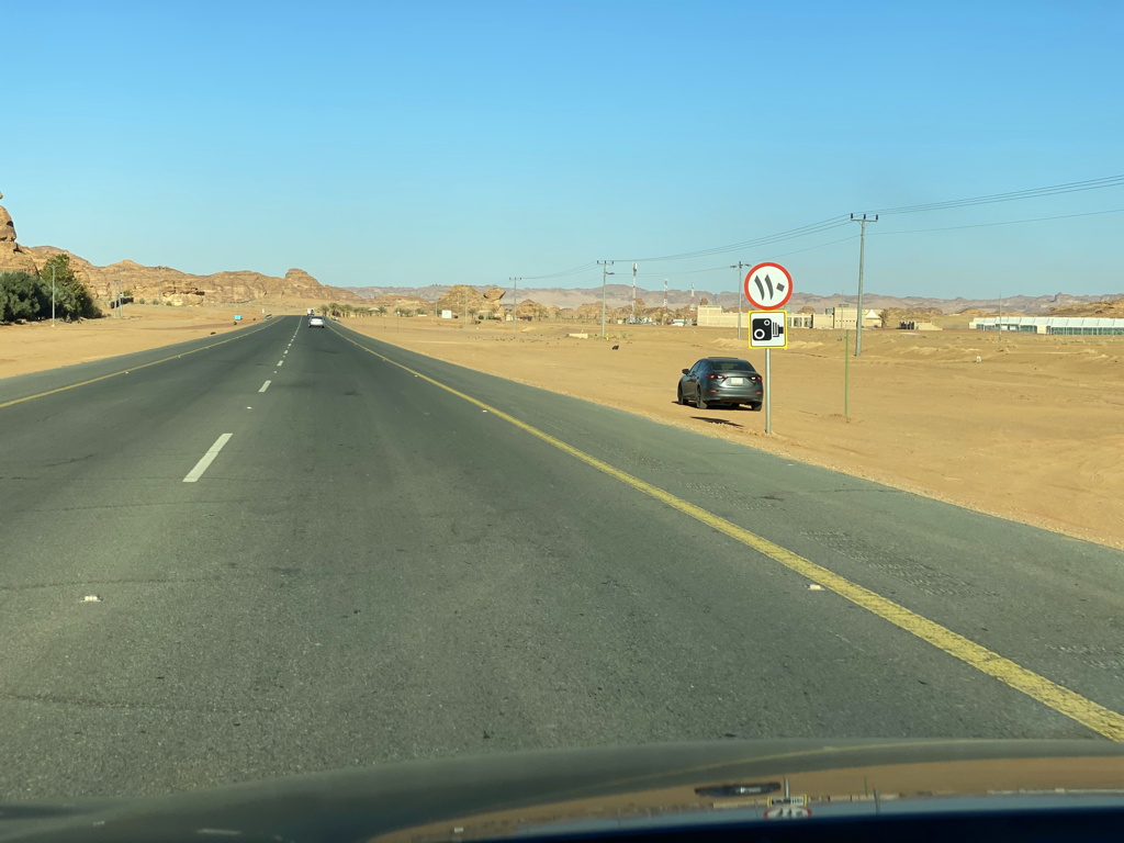 Speed Limit Sign Arabic Digit Trap Saudi Arabia