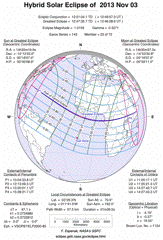 Carte Eclipse Totale Soleil 2013