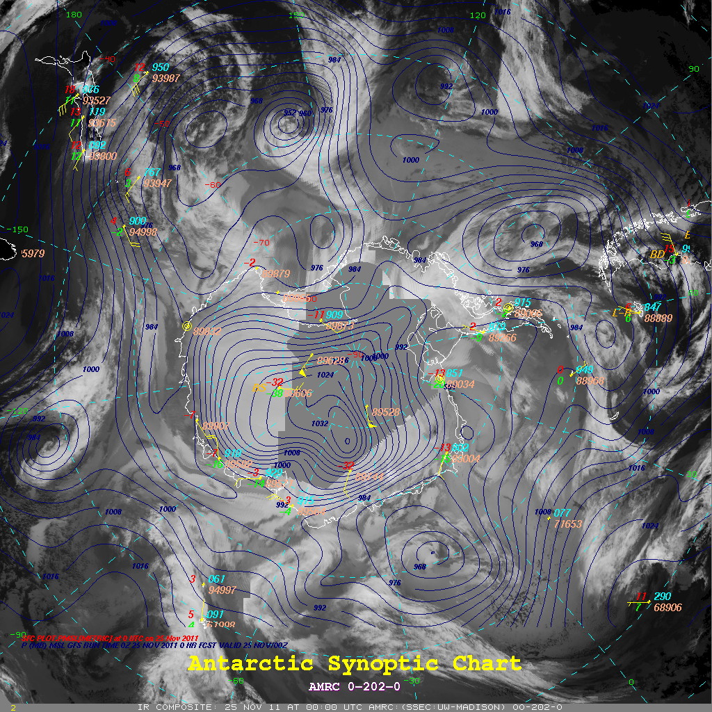 Satellite Image Synoptic Chart November 2011 Partial Solar Eclipse