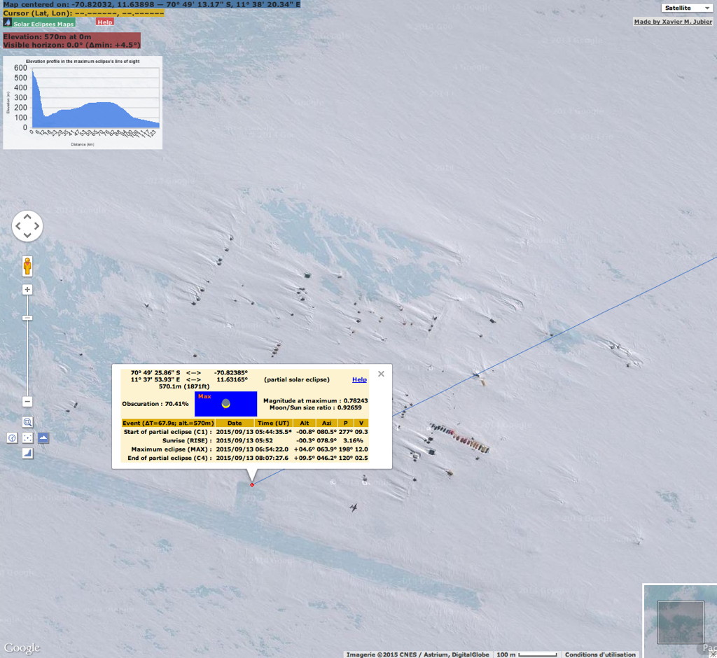 Eclipse Partielle Soleil 13 septembre 2015 Novolazarevskaya Antarctique