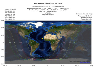 Carte Eclipse Lune 2003