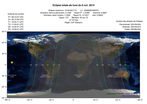 Carte Eclipse Lune Octobre 2014