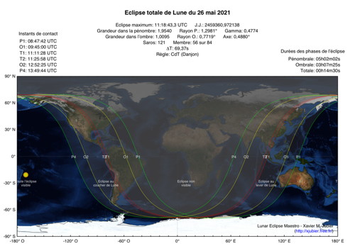 Eclipse Lune Mai 2021 États-Unis Mexique Australie Chili Argentine