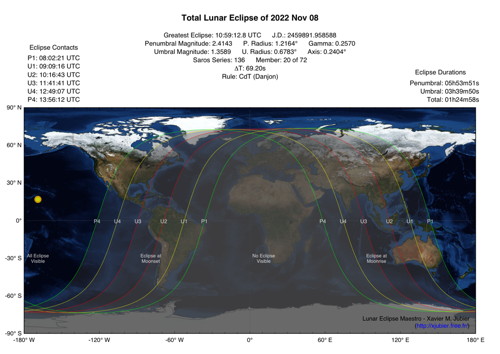 Lunar Eclipse Map 2022