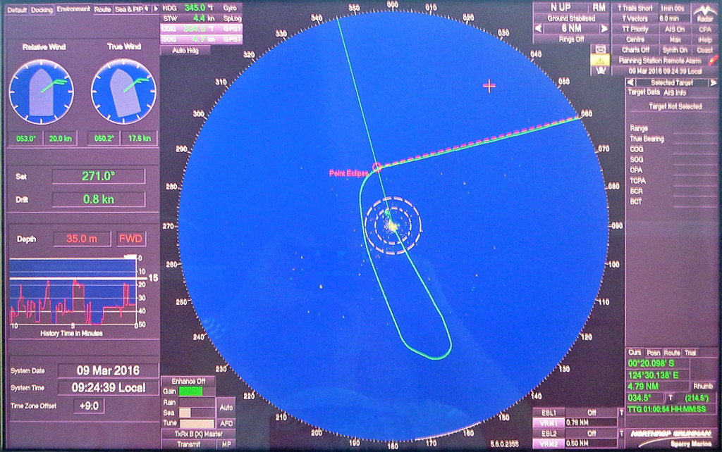 Total Solar Eclipse 2016 Ponant M/V Le Soléal Navigation Display Richard Fienberg