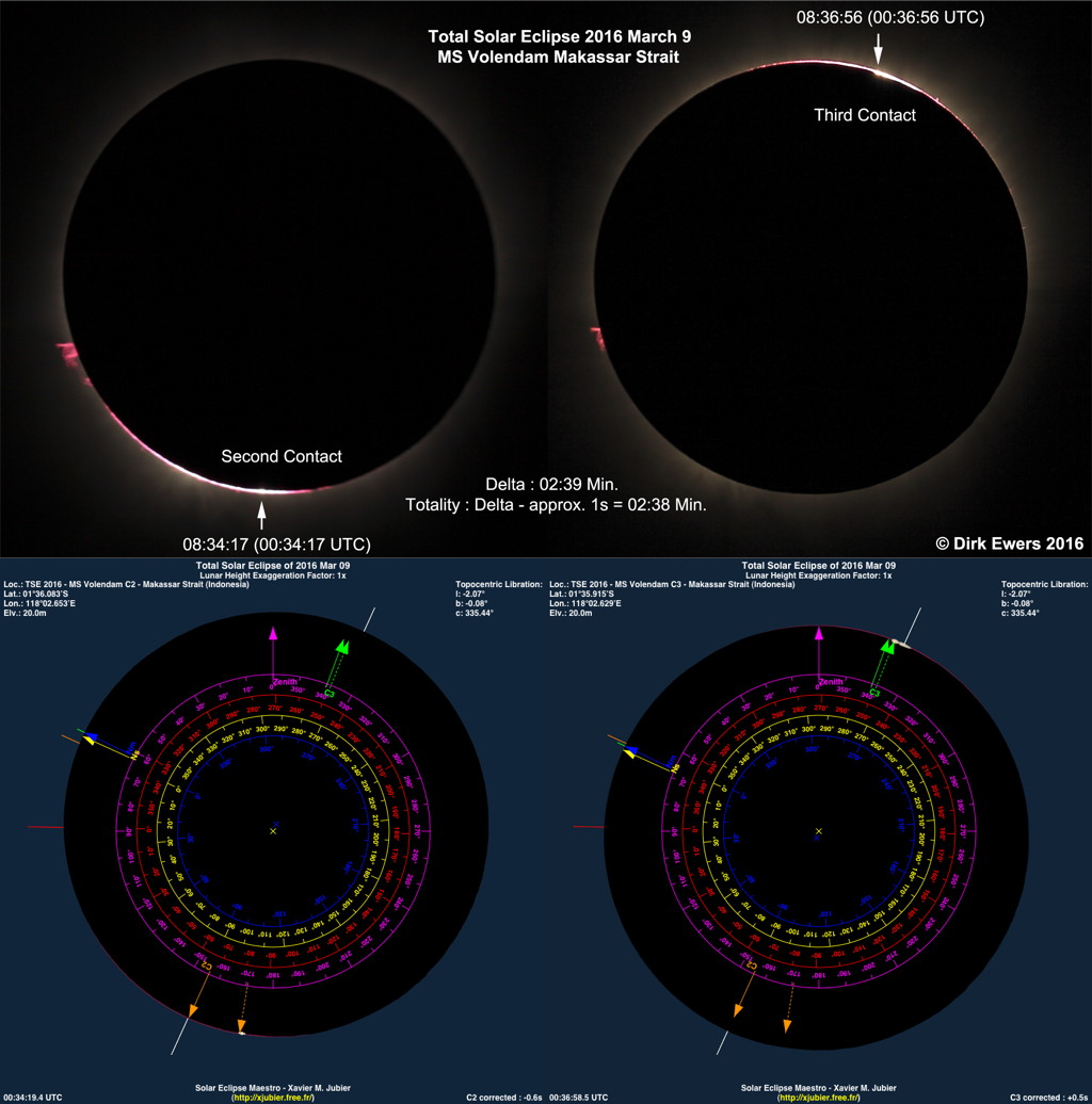 Total Solar Eclipse 2016 Holland America Line MS Volendam Second Third Contact