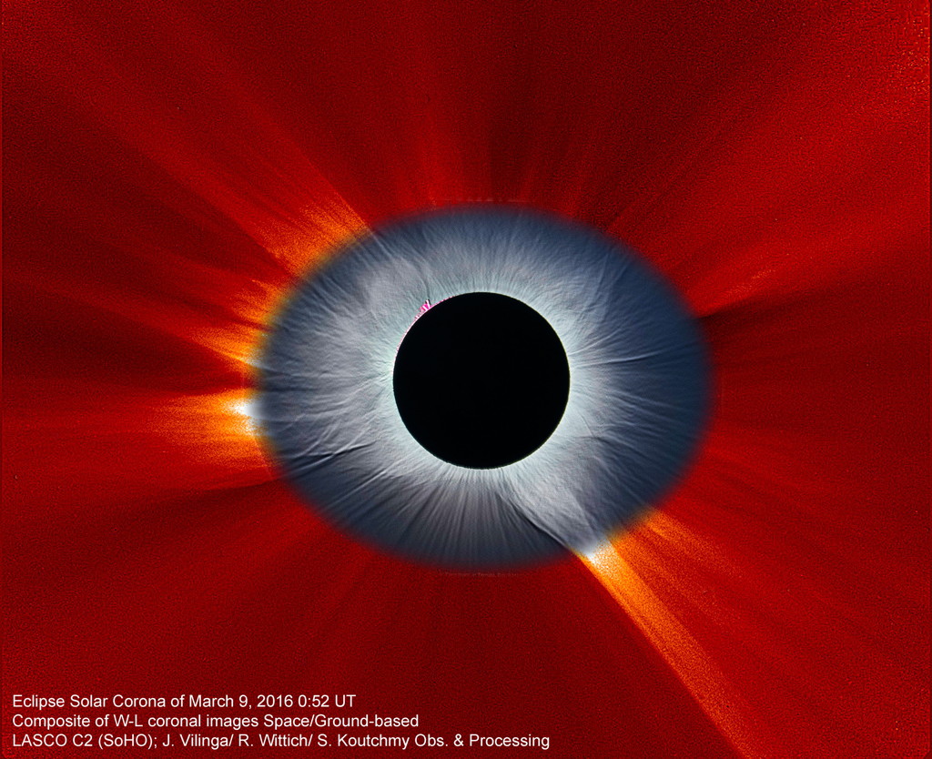 Eclipse Totale Soleil 2016 Composite SoHO LASCO C2 Ternate Moluques Nord Maluku Utara Indonésie