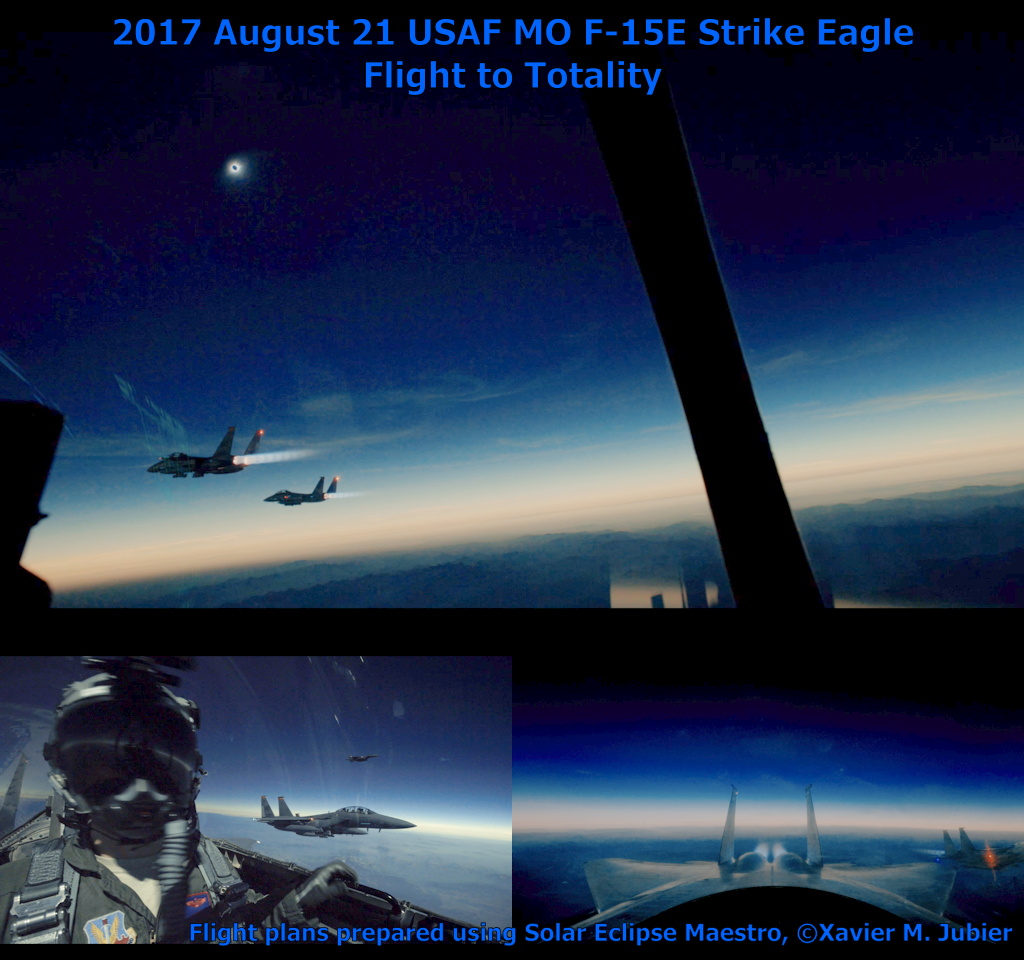 Total Solar Eclipse 2017 Flight Totality USAF F-15E Strike Eagle Fighter Jet