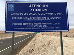 Warning Sign Private Road Cerro Armazones